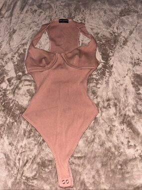Naked Wardrobe Ribbed Mauve Tank One-Piece Bodysuit🩰
